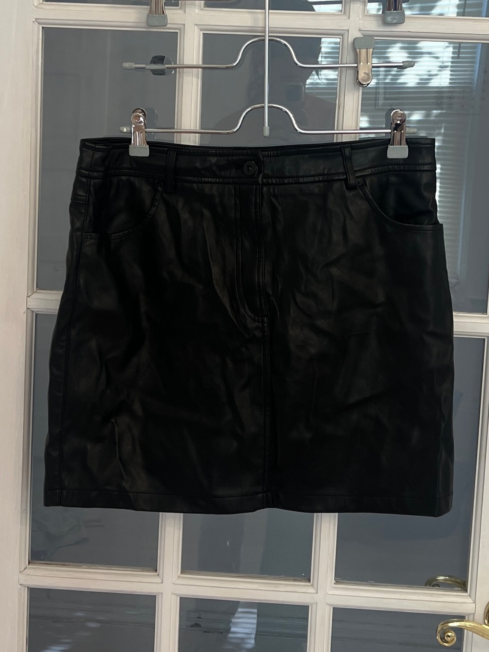 LUCY PARIS Women’s Black Faux Leather Mini Skirt Size L